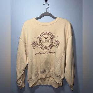 Urban Outfitters BDG Cream undefeated champion embroidered sweatshirt Size S EUC